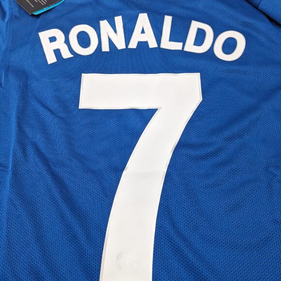 Ronaldo #7 Manchester United 2008/09 UCL Blue Away Nike Longsleeve Jersey - Picture 10 of 11